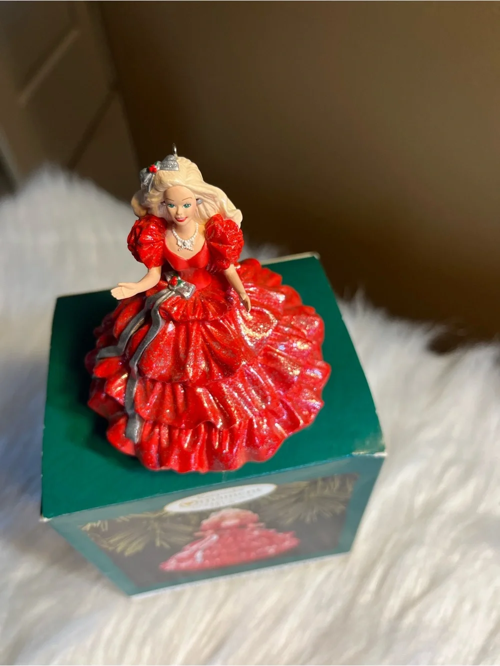 Hallmark Red and Silver Holiday Lady Ornament